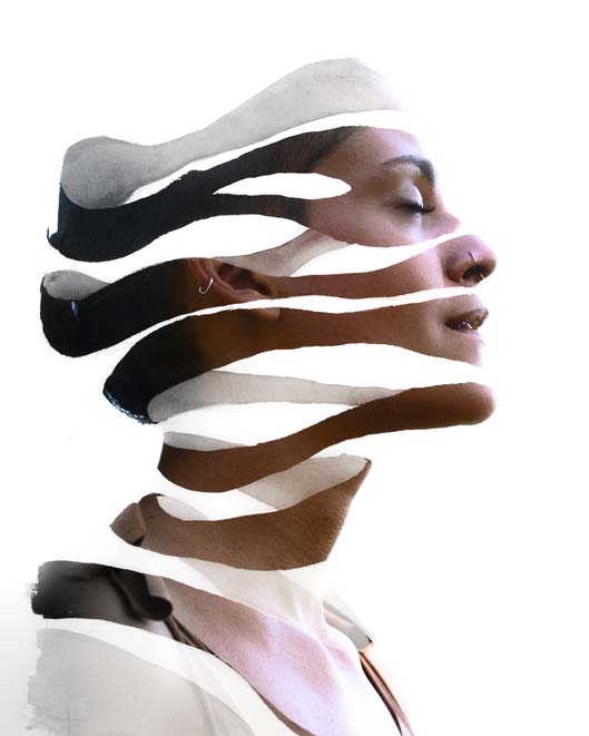 Layered portrait, the floating mystery of the mind
