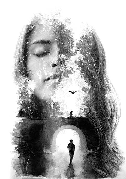 A figure walking toward light, representing hope and lifting depression